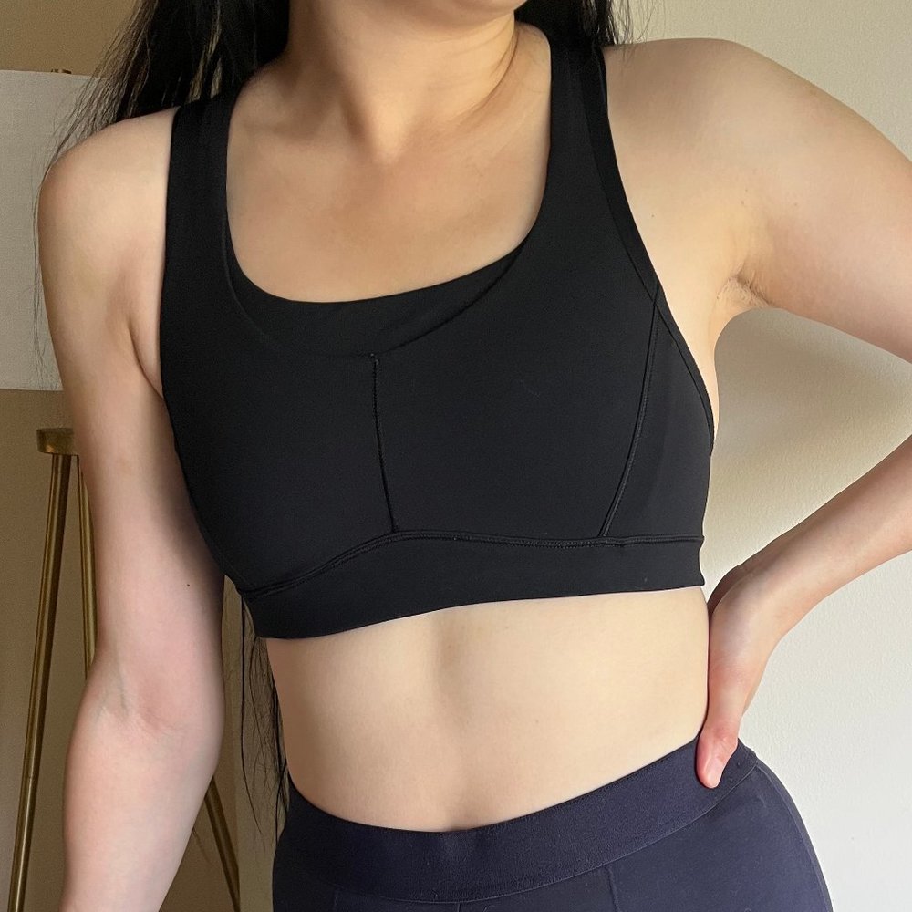 Lululemon black sports bra criss-cross back M